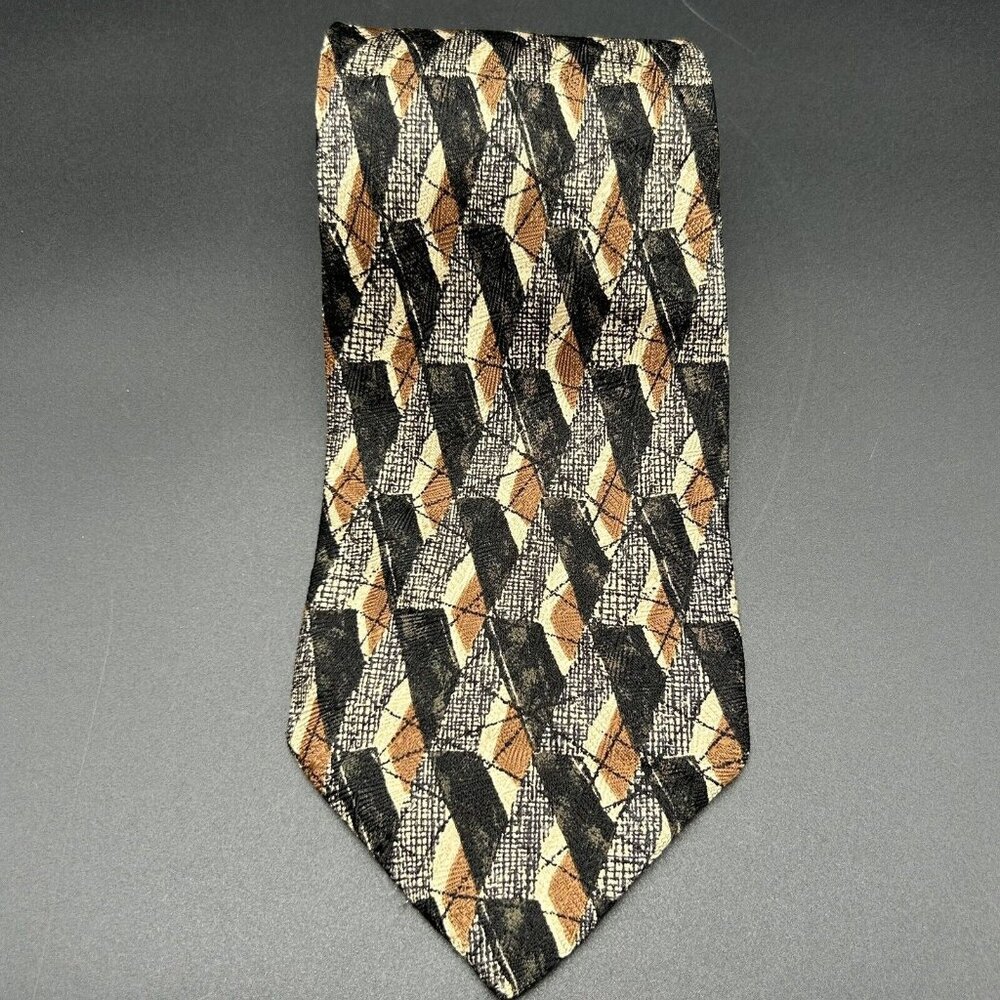 Omaggio 2 by Robert Talbott Mens Neck Tie Neutral Abstract 57" 4" Silk Italy
